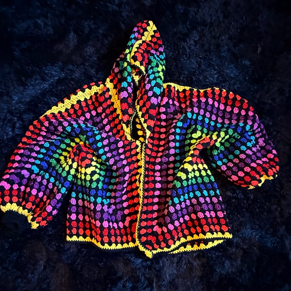 Hand crocheted oversize sweater